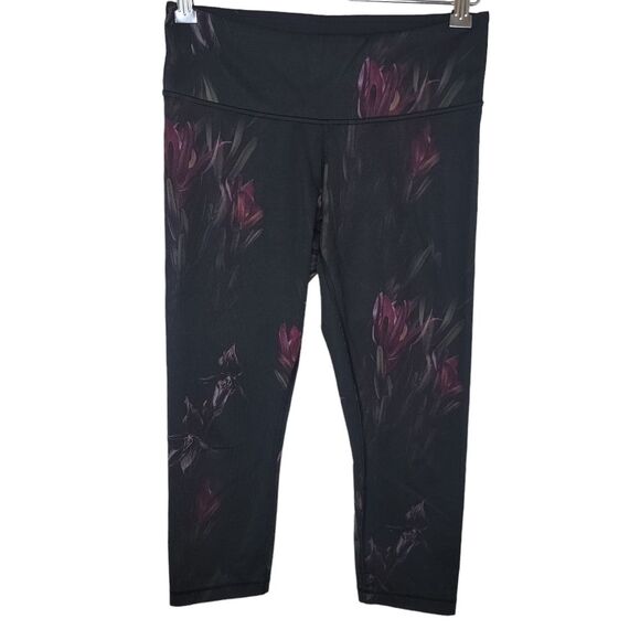 Lululemon Wunder Under Crop Midnight Iris Multi / Black Size 4 - Picture 2 of 6